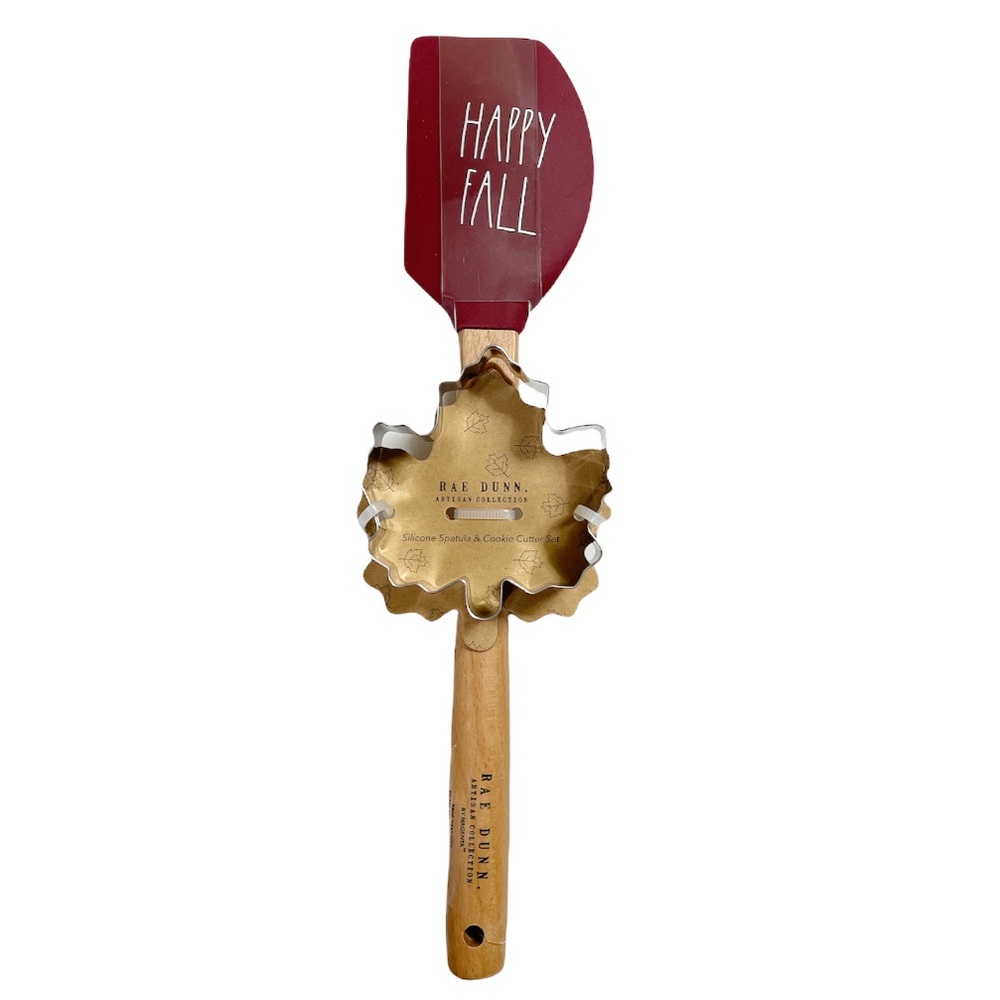 NEW Rae Dunn HAPPY FALL Spatula & Cookie Cutter